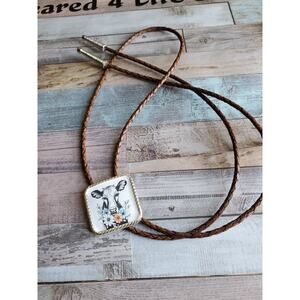 Leather Bolo Tie Concho Necklace Western concho necklace, WOMENS western wear